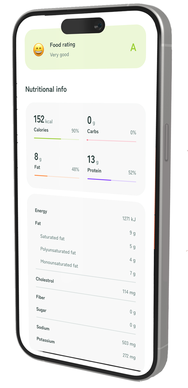 Nutrio app on iPhone